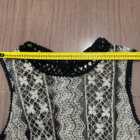 A’reve Medium Black Beige Sheer Dress Lace & Crochet Detail Boho Chic Whimsigoth - Picture 7 of 10